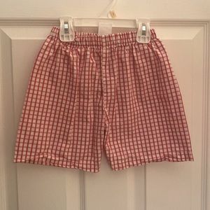 Boys Smockingbird Red/White Gingham Shorts. Size 6.